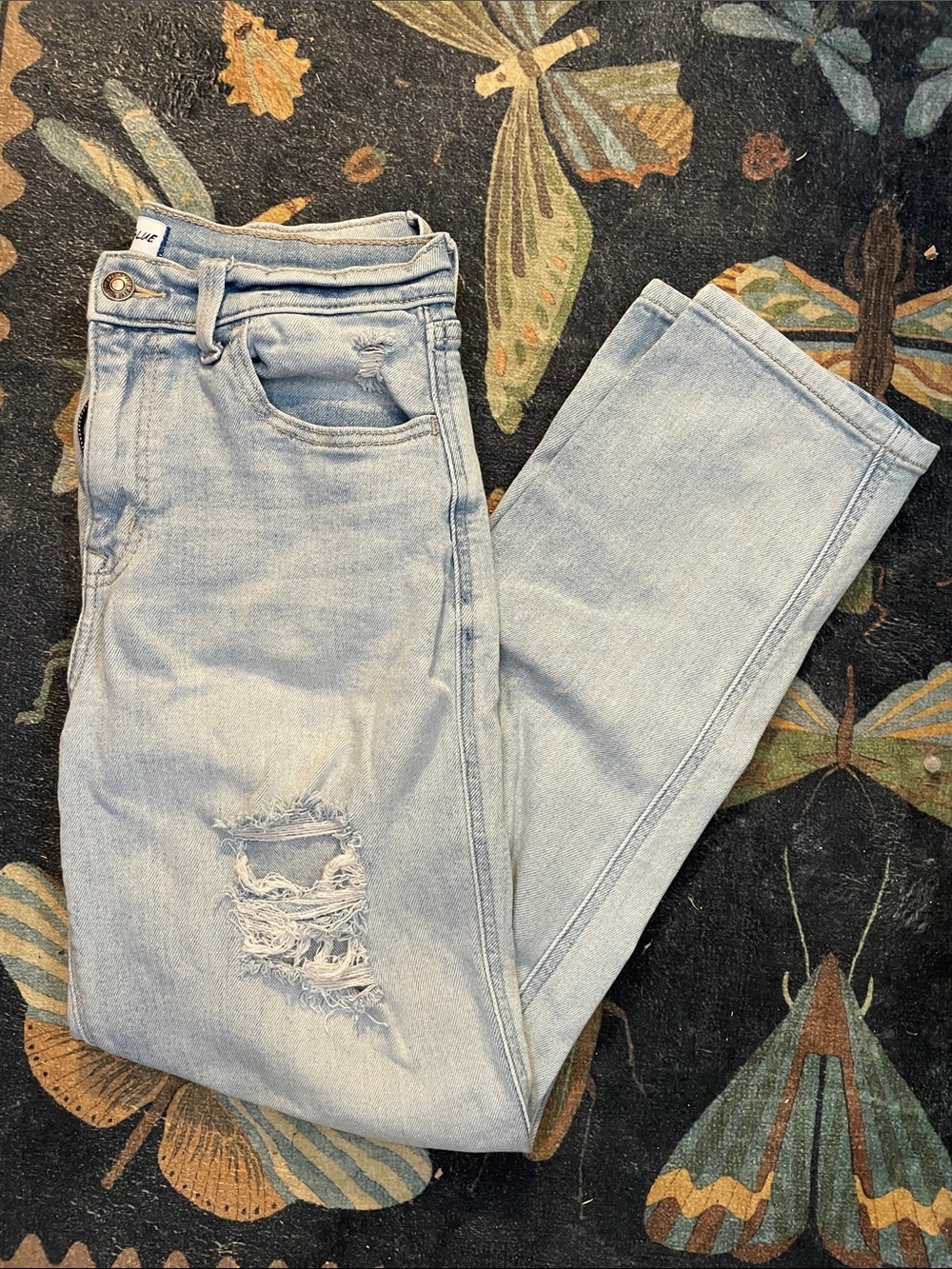 Studio Blue Light Wash Boyfriend/Straight Jeans
